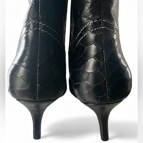 Matisse Aubrey Black Crocodile Patterned Western Cowgirl Ankle Boots 8.5 - Picture 6 of 8